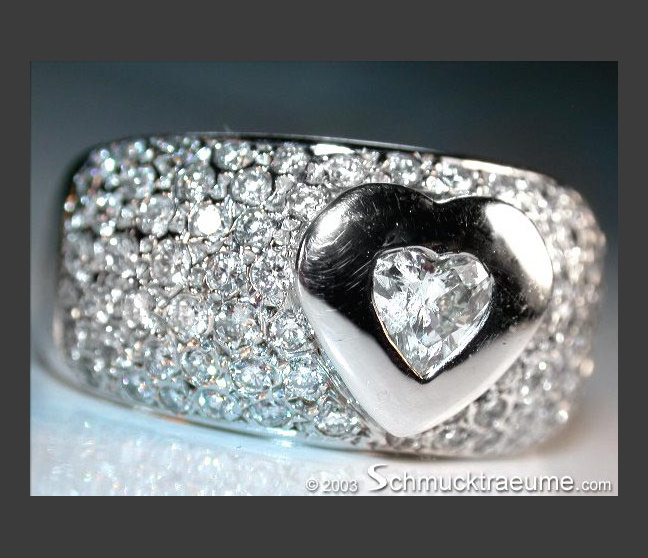 Diamant Solitär Herz Ring