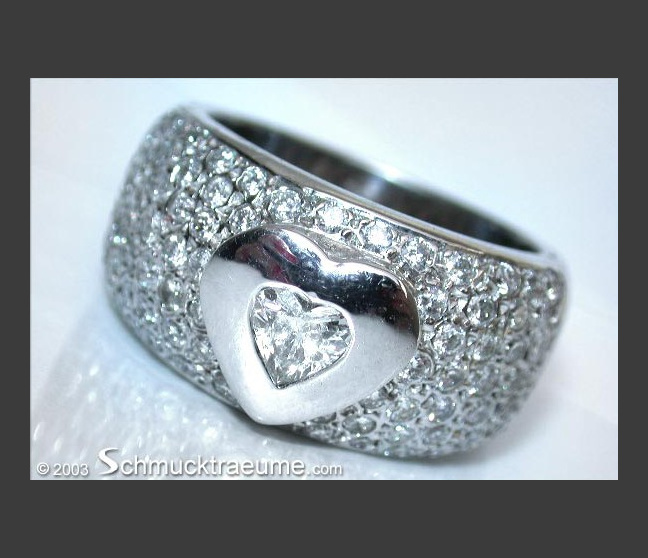 Diamant Solitär Herz Ring