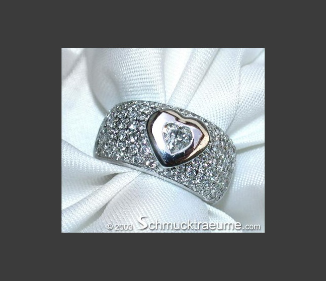 Diamant Solitär Herz Ring