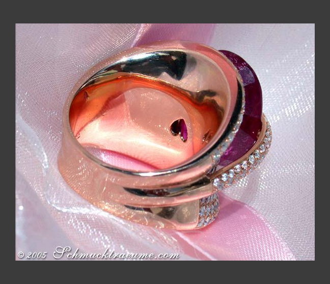 Rubellit Ring mit Brillanten