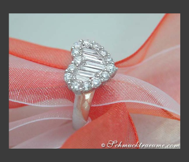 Brillanten / Diamanten Herz Ring