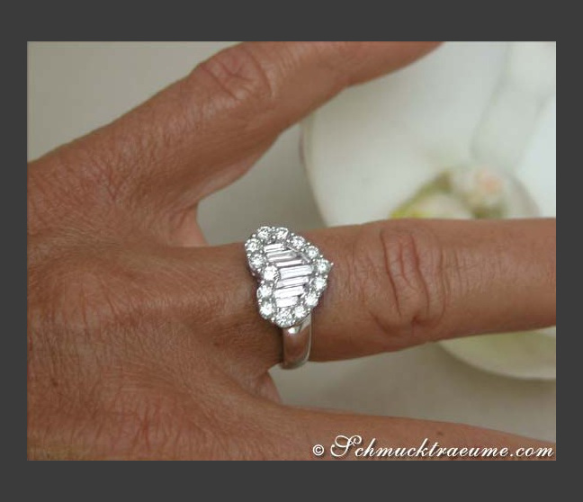 Brillanten / Diamanten Herz Ring