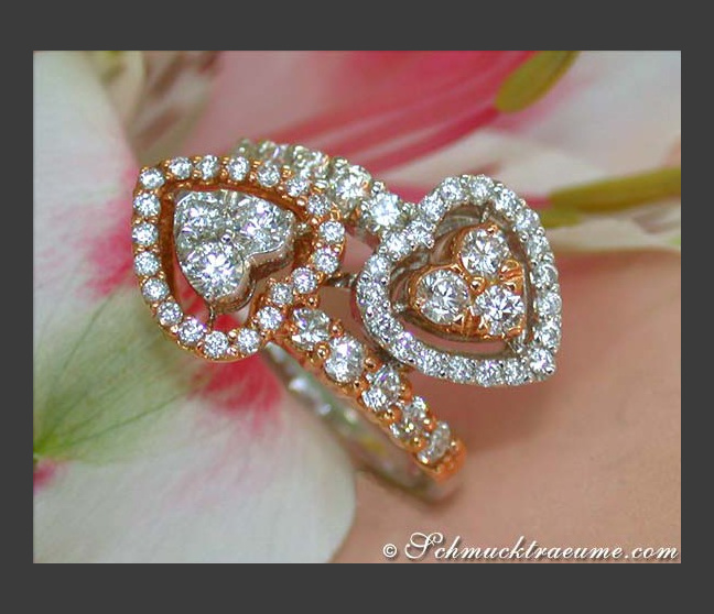 Diamanten Doppel Herz Ring