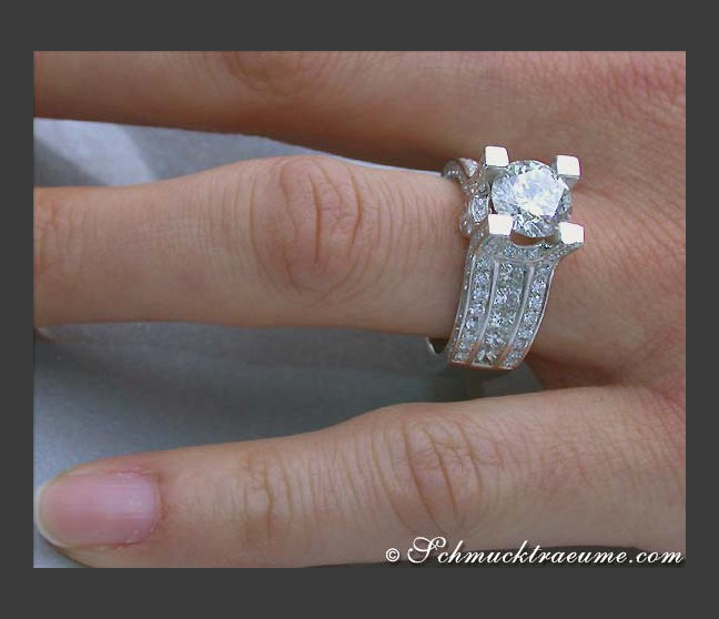 Diamant Solitär Ring in Weißgold 750