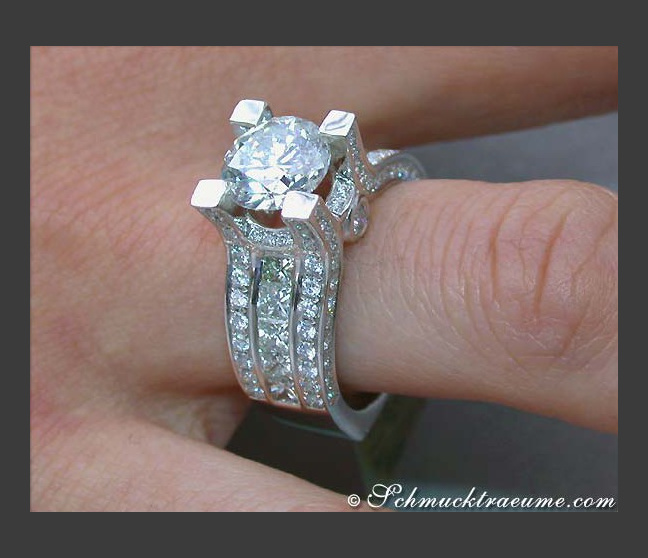 Diamant Solitär Ring in Weißgold 750