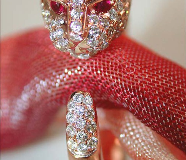 Panther Ring mit Diamanten
