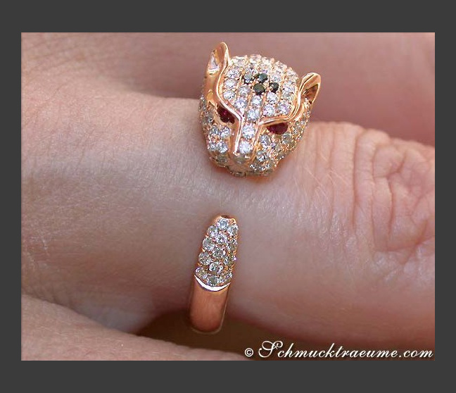 Panther Ring mit Diamanten