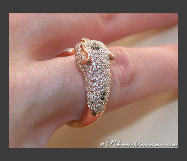 Panther Ring mit Diamanten