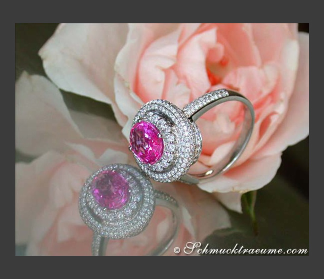 Pink Saphir Brillanten Ring