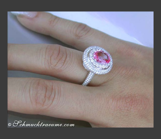 Pink Saphir Brillanten Ring