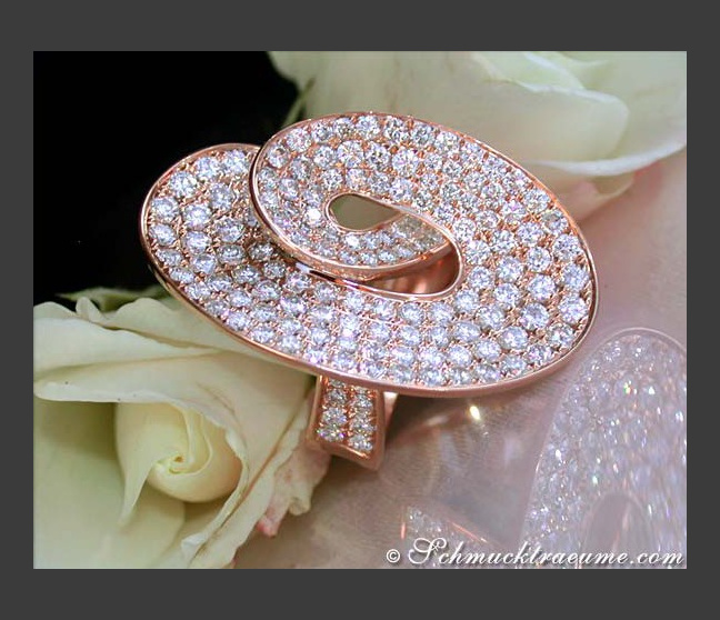 Extravaganter Brillanten Ring in Roségold