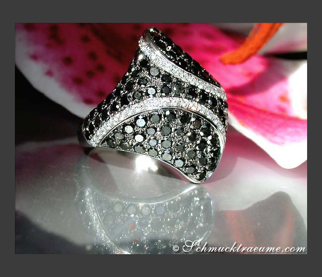 Brillanten & schwarze Diamanten Ring