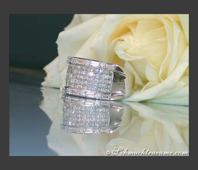 Brillanten Bandring mit Princess Diamanten