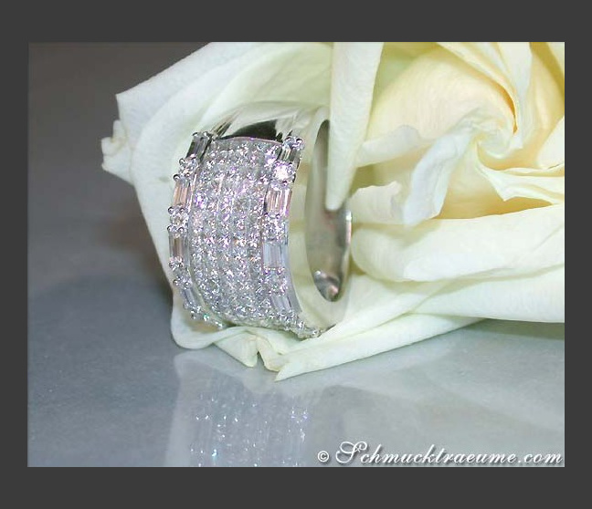Brillanten Bandring mit Princess Diamanten