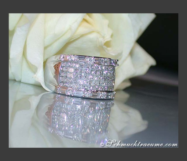 Brillanten Bandring mit Princess Diamanten