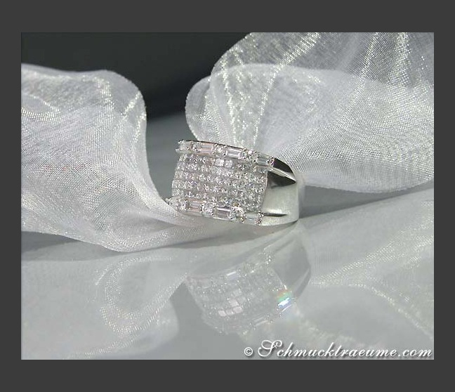 Brillanten Bandring mit Princess Diamanten