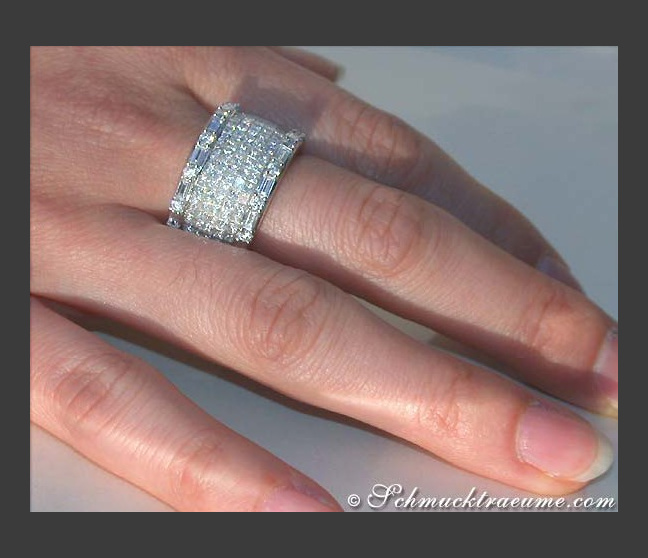 Brillanten Bandring mit Princess Diamanten