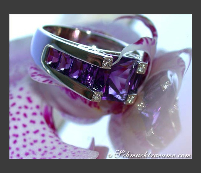 Amethyst Ring in Weißgold 750