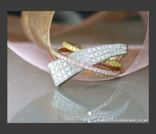 Brillanten Ring mit gelben Diamanten