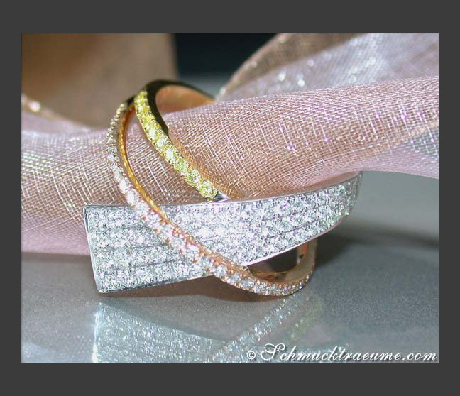 Brillanten Ring mit gelben Diamanten