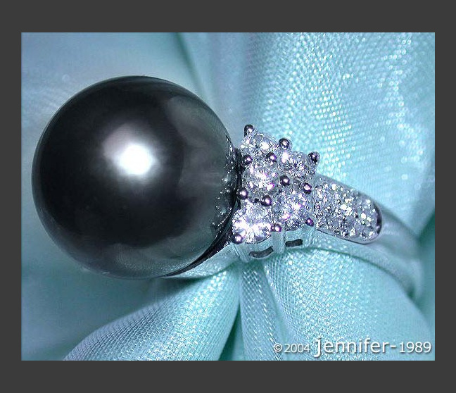 Tahitiperle Ring mit Brillanten