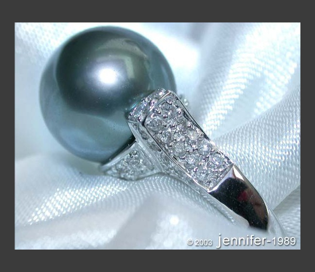 Tahitiperle Ring mit Brillanten