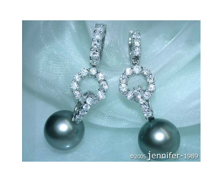 Timeless Tahitian Pearl Diamond Earrings