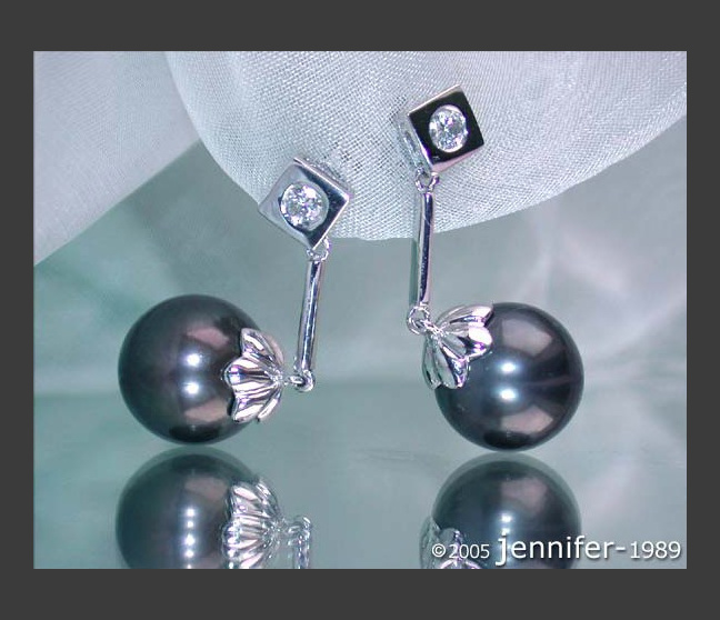 Tahitiperlen Ohrstecker mit Brillanten