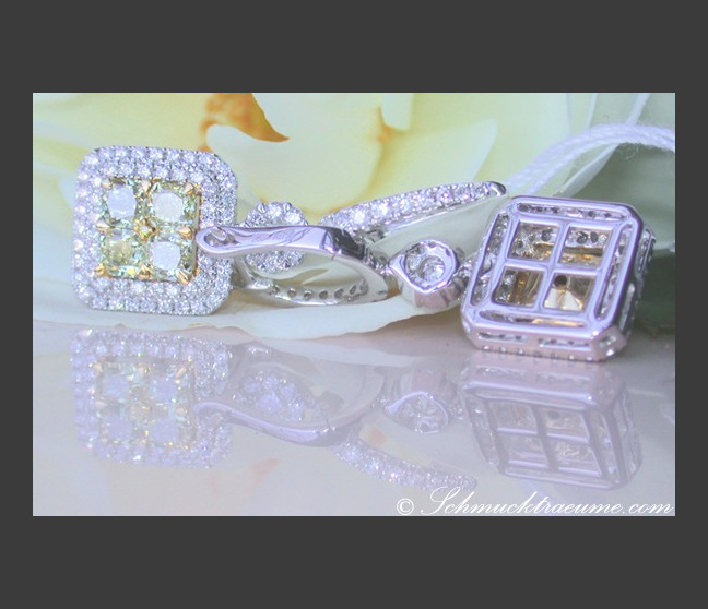 Gelbe Diamanten Ohrstecker mit Brillanten