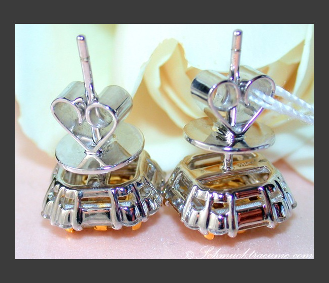 Gelbe Diamanten Ohrstecker mit Brillanten