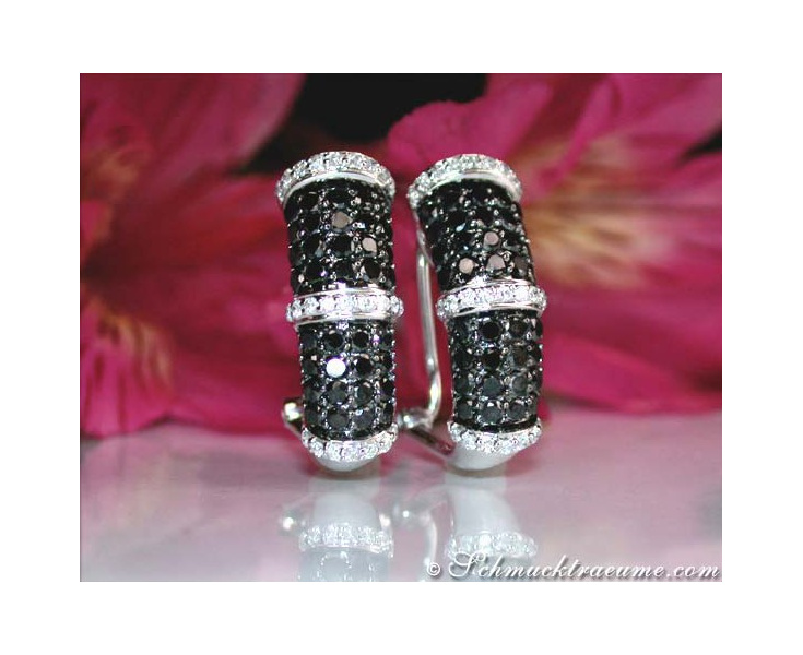 Timelessly Elegant Black & White Diamond Earrings