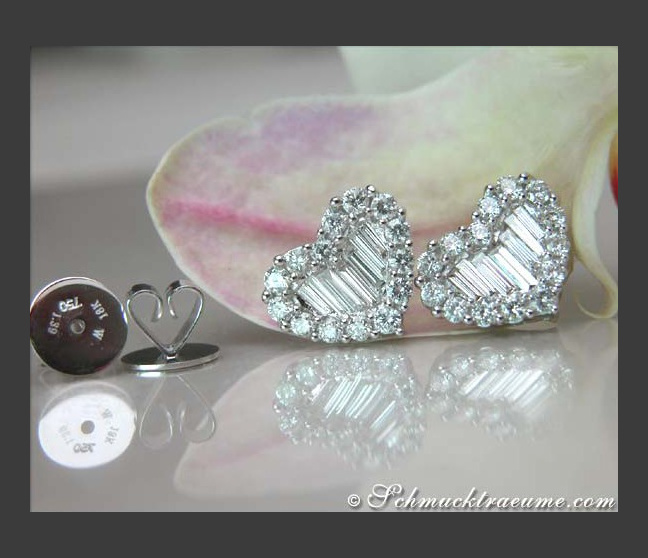 Brillanten Diamanten Herz Ohrstecker