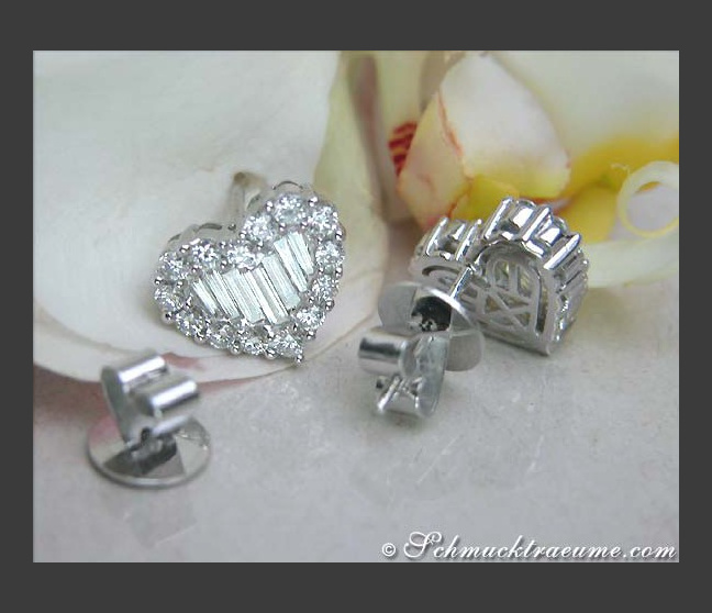 Brillanten Diamanten Herz Ohrstecker