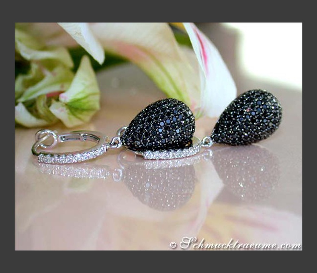 schwarze Diamanten Ohrringe