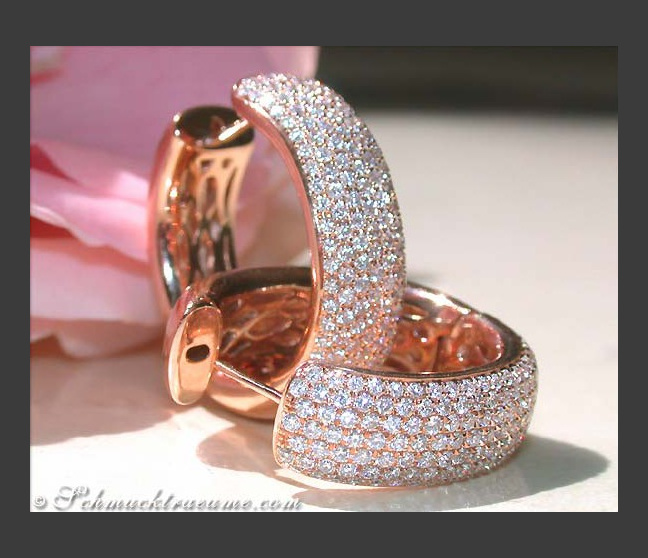 Brillanten Creolen in Roségold 750