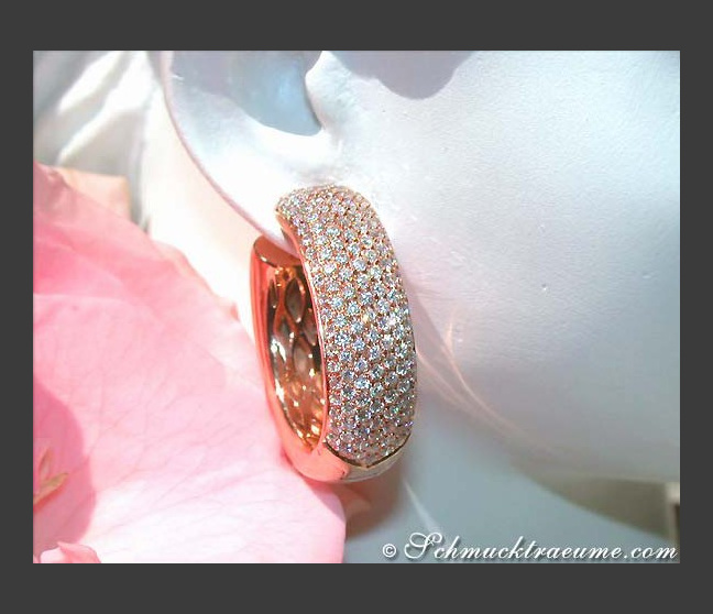 Brillanten Creolen in Roségold 750