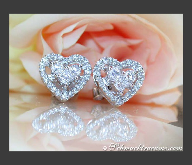 Diamant Herz Ohrstecker