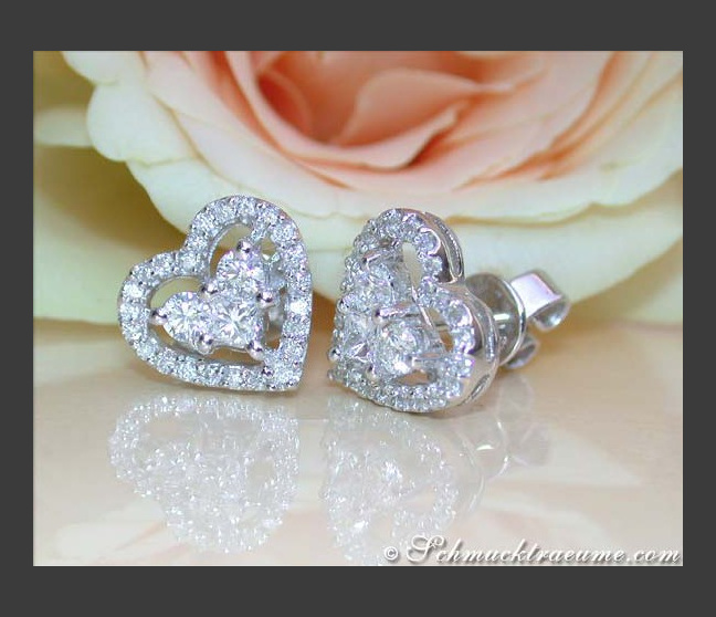 Diamant Herz Ohrstecker