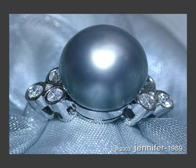 Tahitiperle Ring mit Brillanten