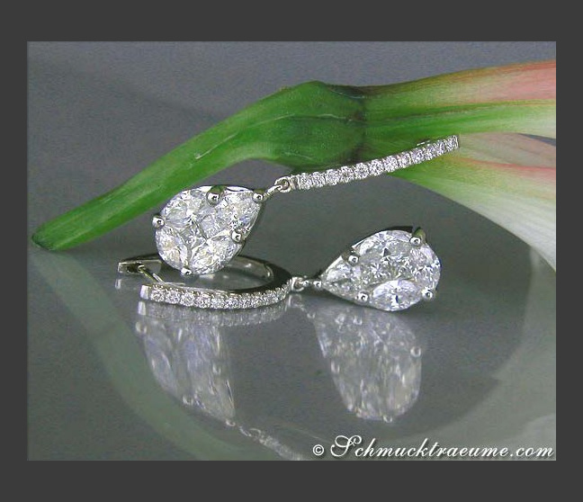 Diamanten Tropfen Ohrringe