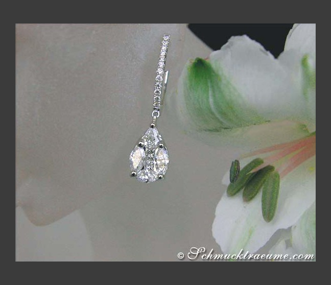 Diamanten Tropfen Ohrringe