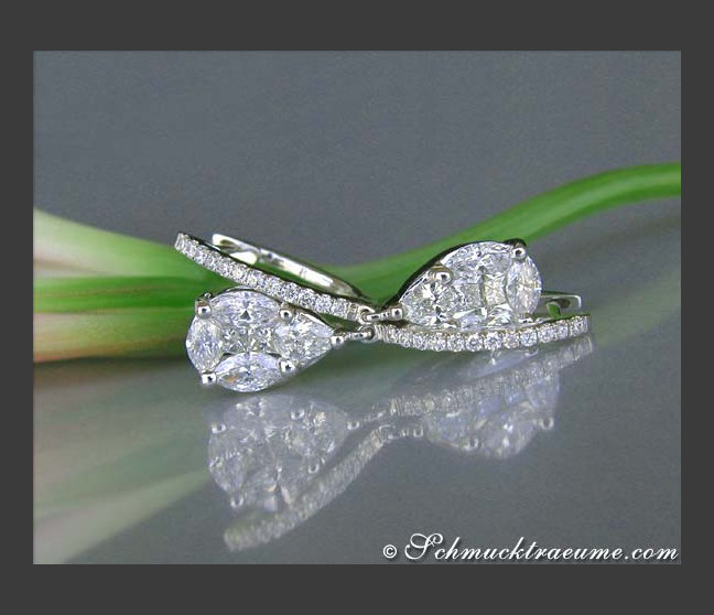 Diamanten Tropfen Ohrringe