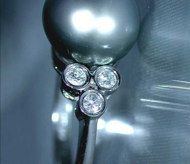 Tahitiperle Ring mit Brillanten