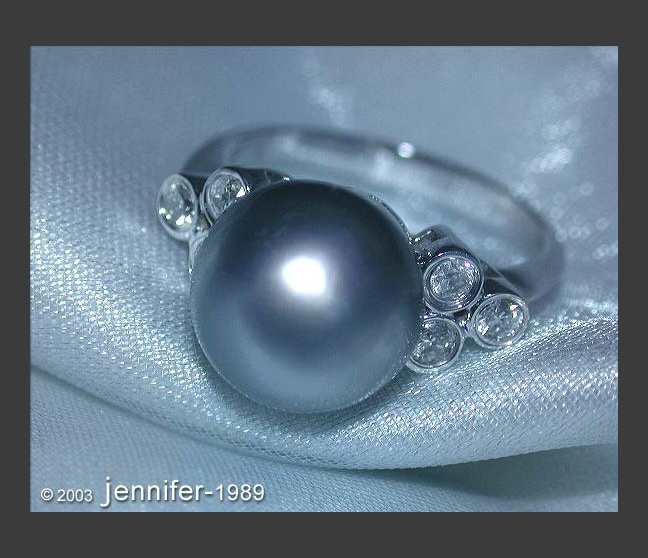 Tahitiperle Ring mit Brillanten