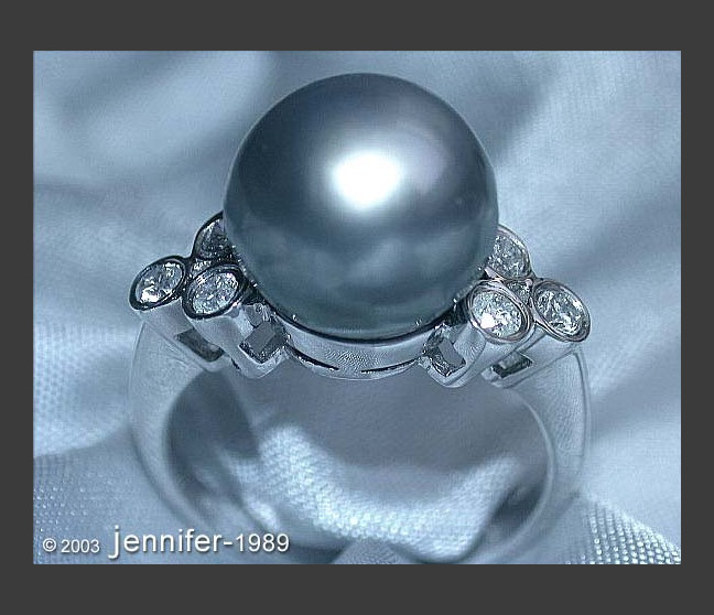 Tahitiperle Ring mit Brillanten