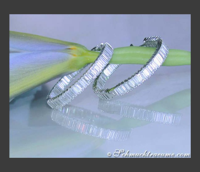 Creolen mit Diamanten im Baguette Schliff