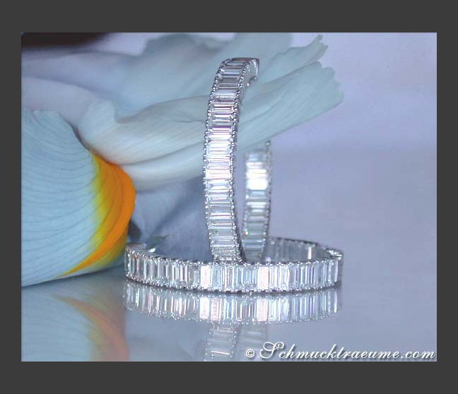 Creolen mit Diamanten im Baguette Schliff