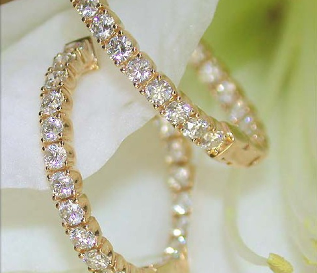 Brillanten Creolen in Gelbgold