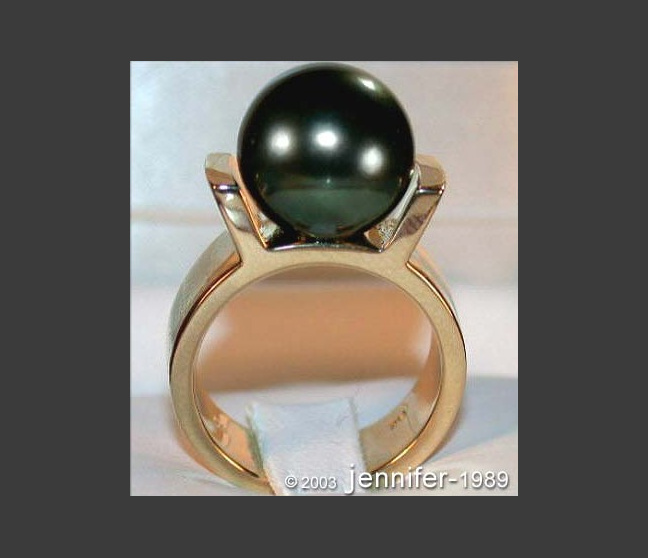 Tahitiperle Ring in Gelbgold 585
