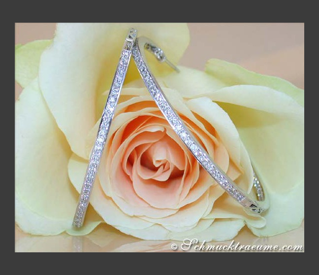 Diamanten Creolen in Weißgold 750